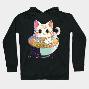 Cute Chibi Anime Manga Cat Ramen Lover - Funny Hoodie